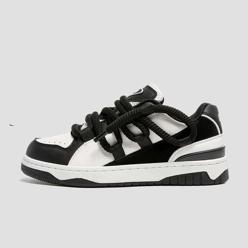 Niche Sneakers Sports Casual Women Black And White