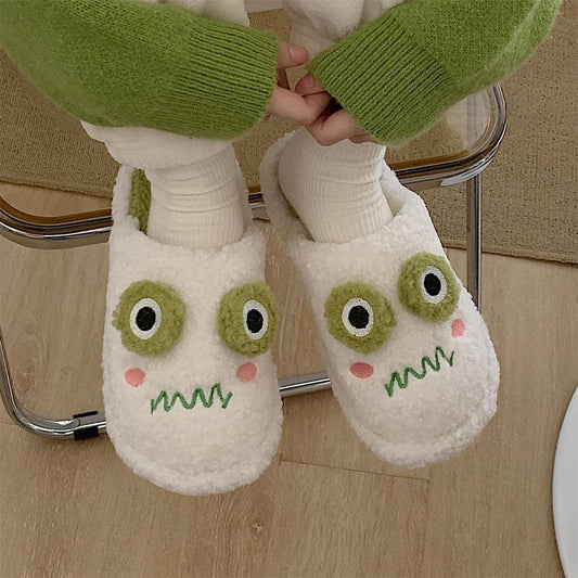 Closed Toe Plush Slippers Female Winter Student