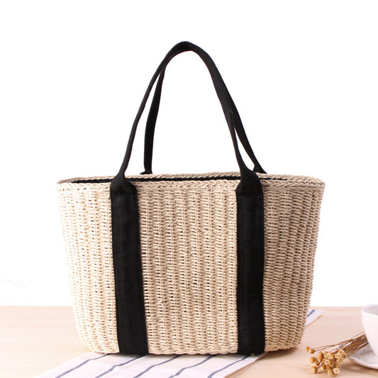 Straw bag large capacity women's bag Beige