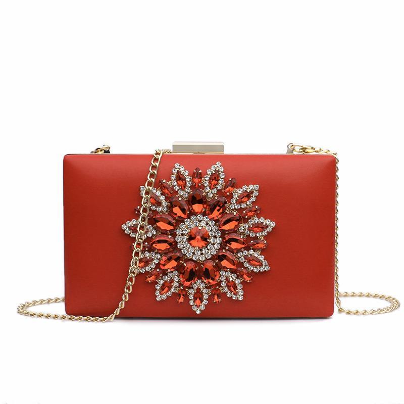 Chain bag with one shoulder slung bag Red