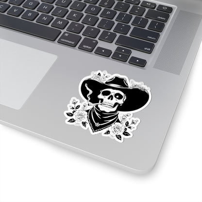 Cowboy Skull Kiss-Cut Stickers | Edgy Decor, Laptop Stickers, Skull Art, Western Vibe, Unique Gifts