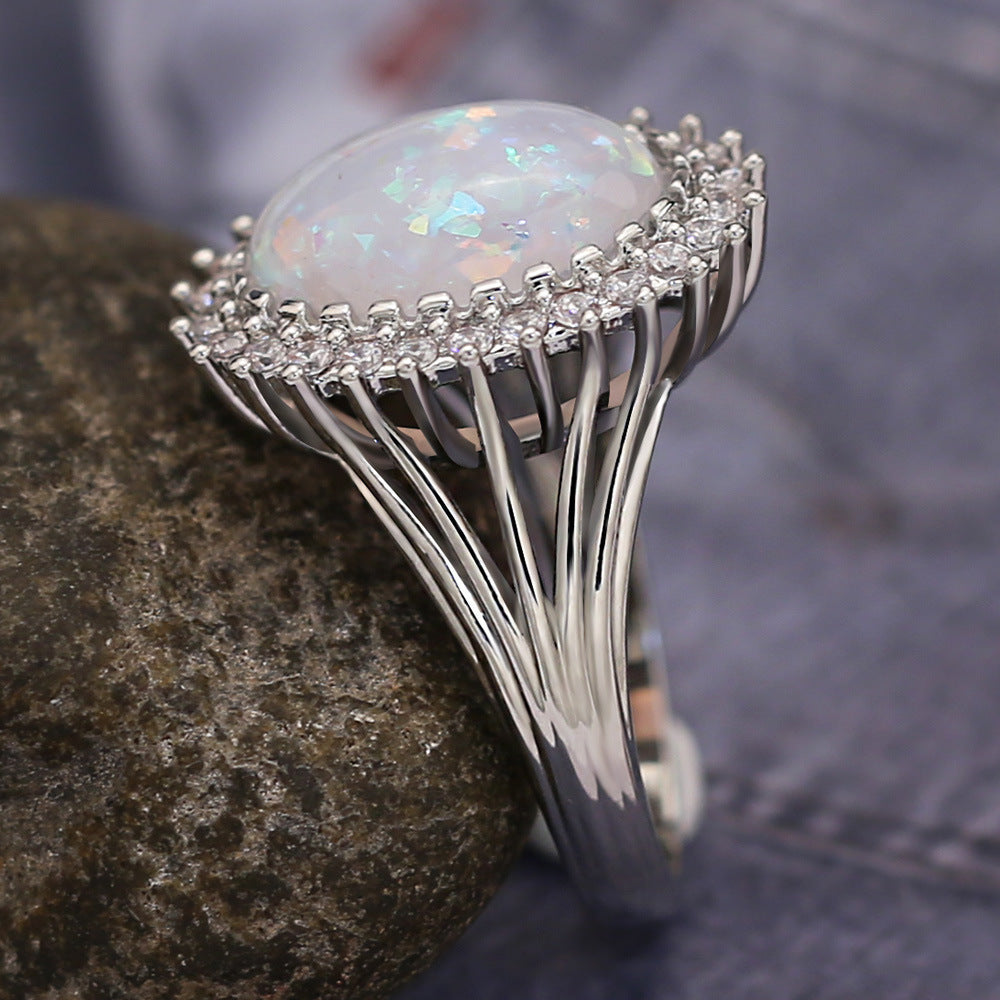 Fashion Woman Stylist Opal Ring Opal Ring