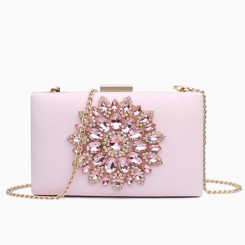 Chain bag with one shoulder slung bag Pink