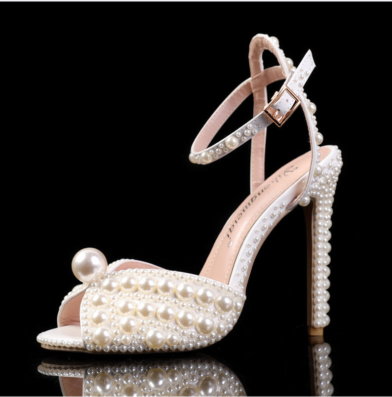 PU Woman High Heeled Shoes Beige