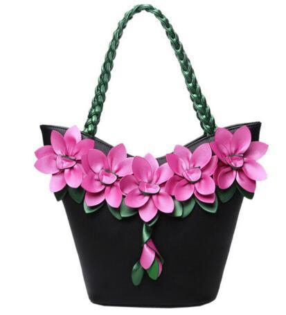 BIRDS women tote designer bag leather handbag flower composite bags women's pouch vintage bolsas brands purse 3