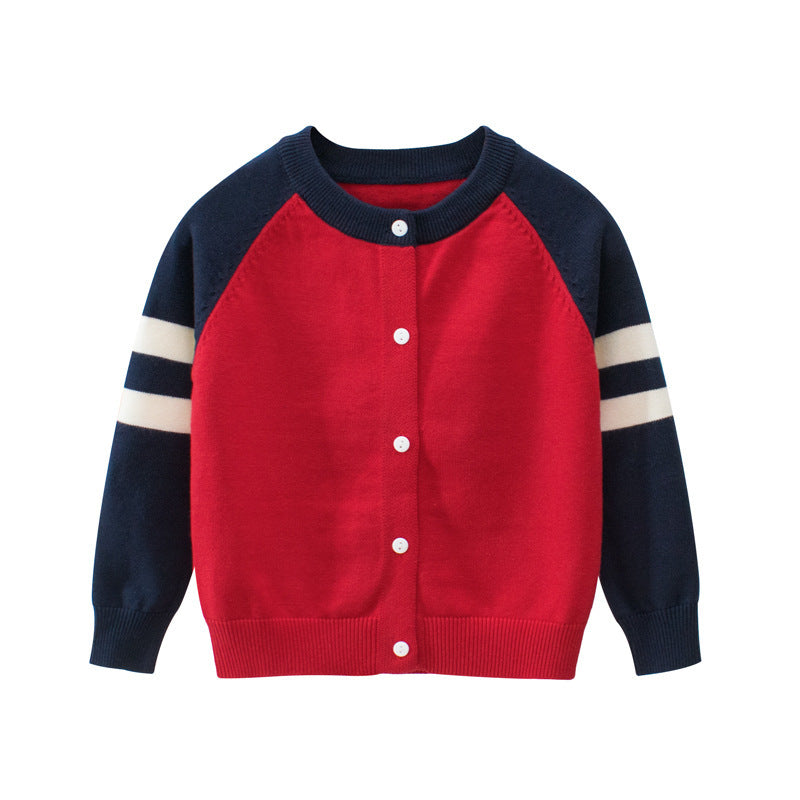 Children's coat sweater Blue red