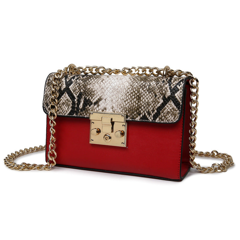 Fashion Leopard Bag Contrast Color Phone Bag Red