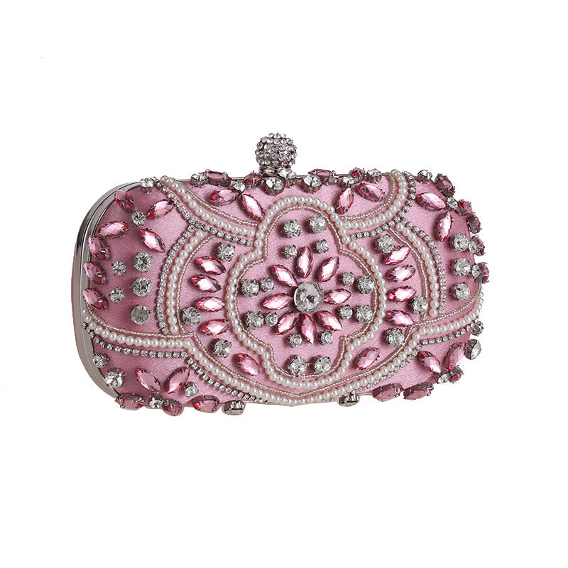 Diamond-studded ladies banquet evening bag 766608Pink