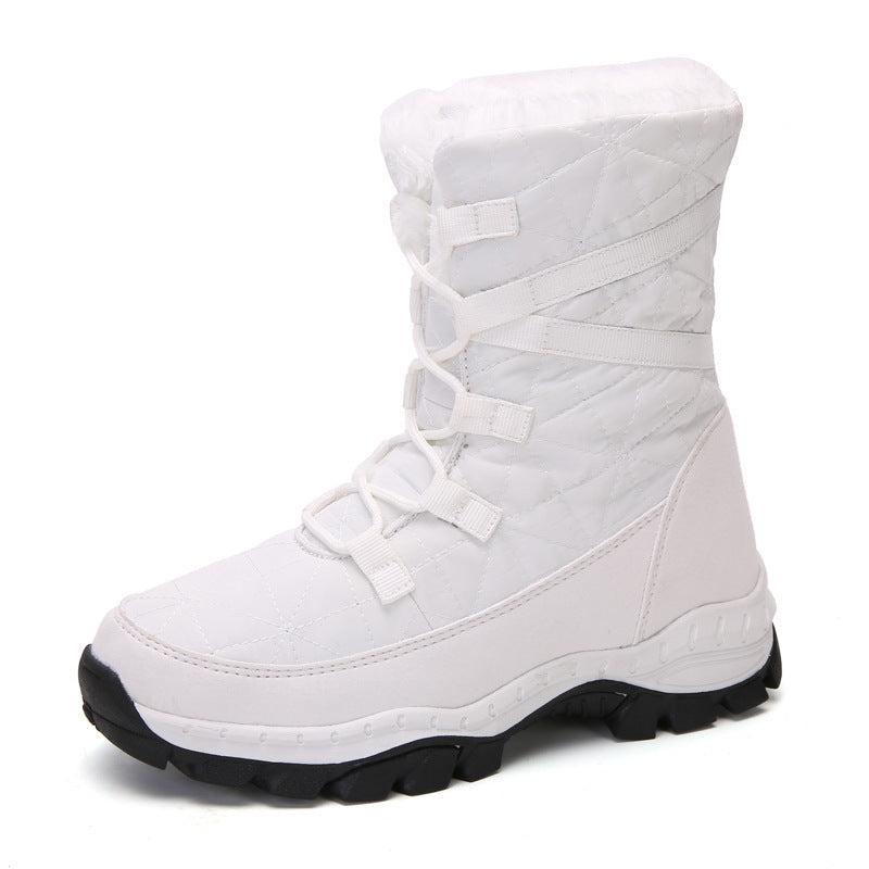 Thick Plush Plus Velvet Warm Women Snow Boots White