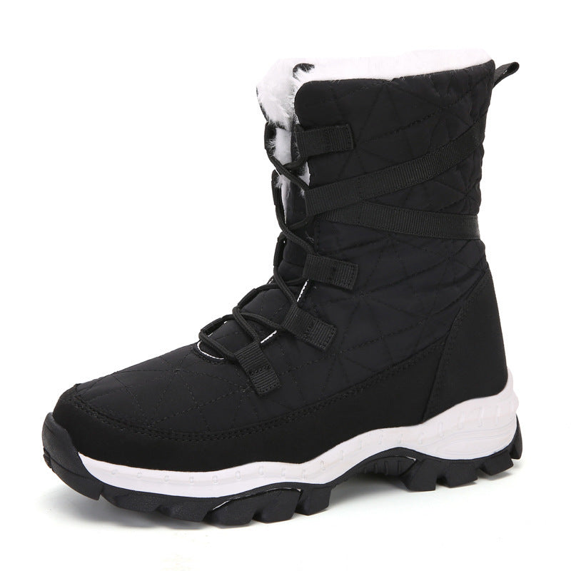 Thick Plush Plus Velvet Warm Women Snow Boots Black