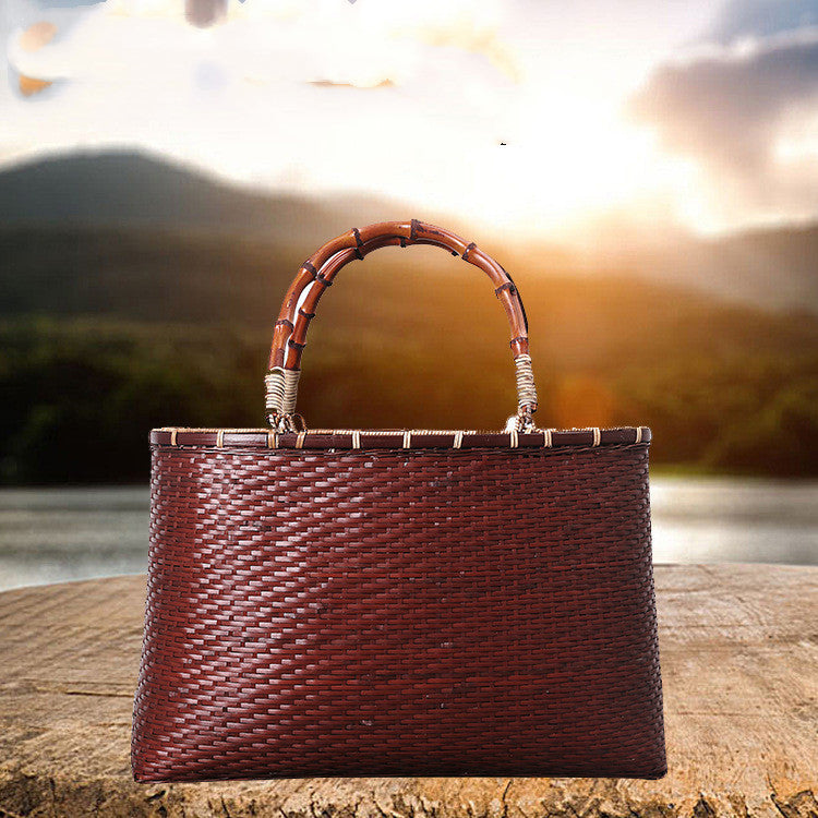 Handmade Bamboo Woven Bag Retro Elegant Bag