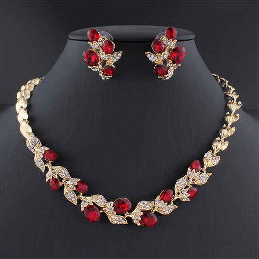 Bridal Jewelry Two-Piece Banquet Accessories Red