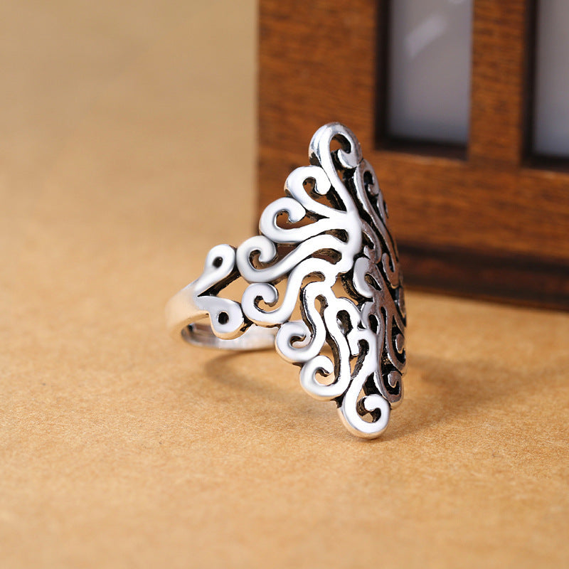 Pattern Ring Vintage Distressed Open Ring