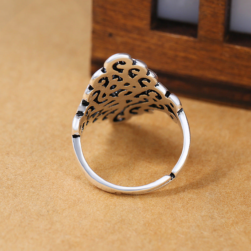 Pattern Ring Vintage Distressed Open Ring