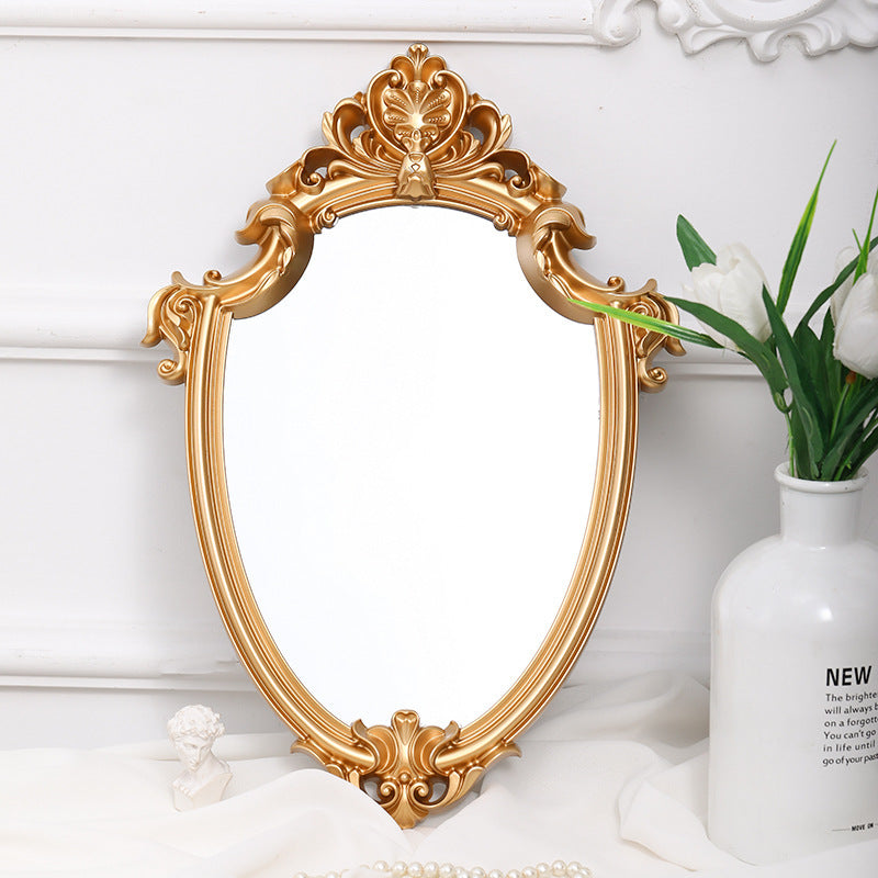 Retro Palace Wall Mirror Embossed Home Decoration Hanging Bathroom Mirror