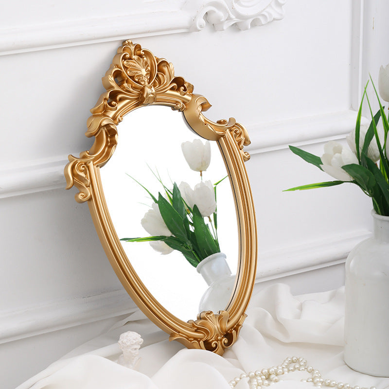 Retro Palace Wall Mirror Embossed Home Decoration Hanging Bathroom Mirror