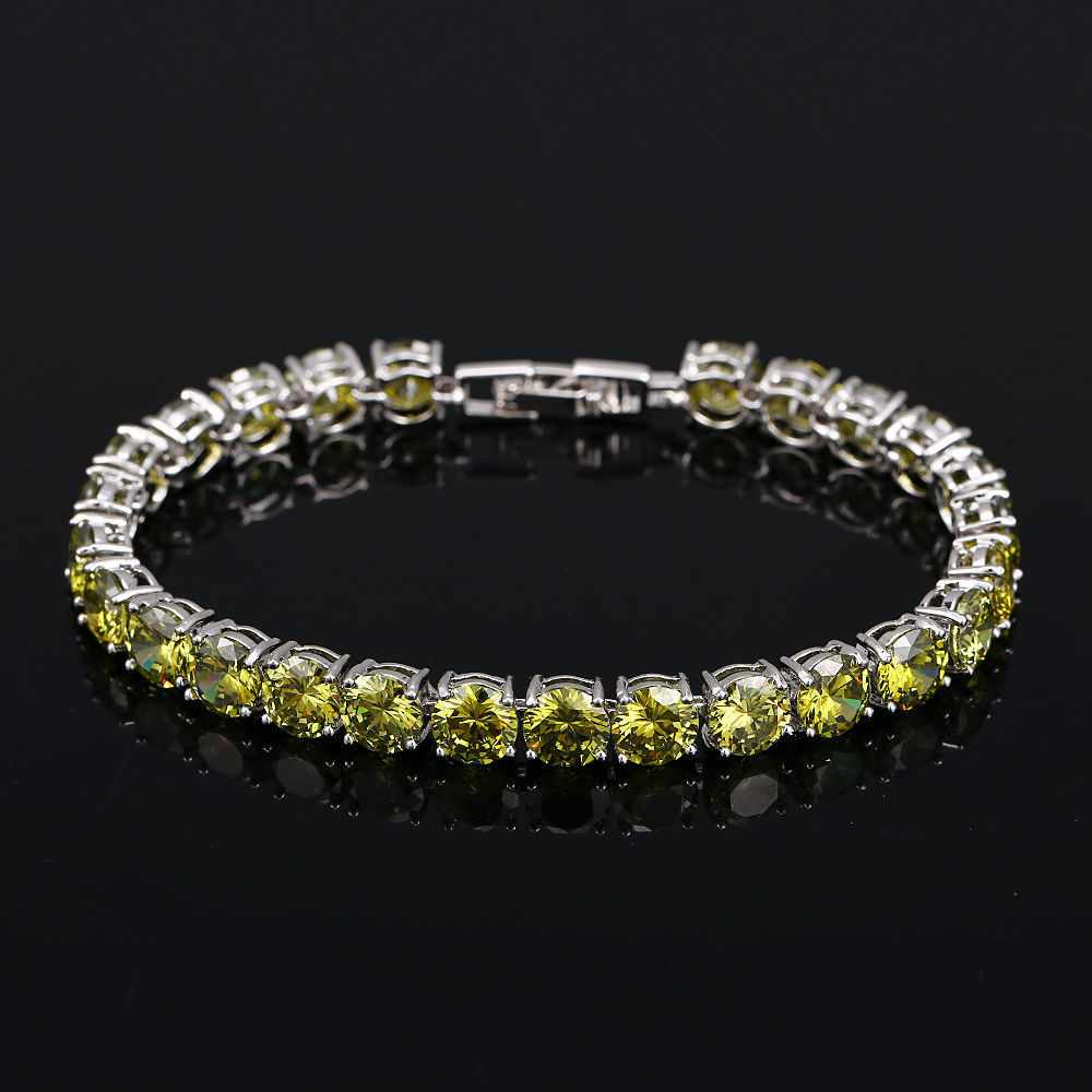 BeaQueen Bridesmaids Luxury CZ Crystal Jewelry Brilliant Green