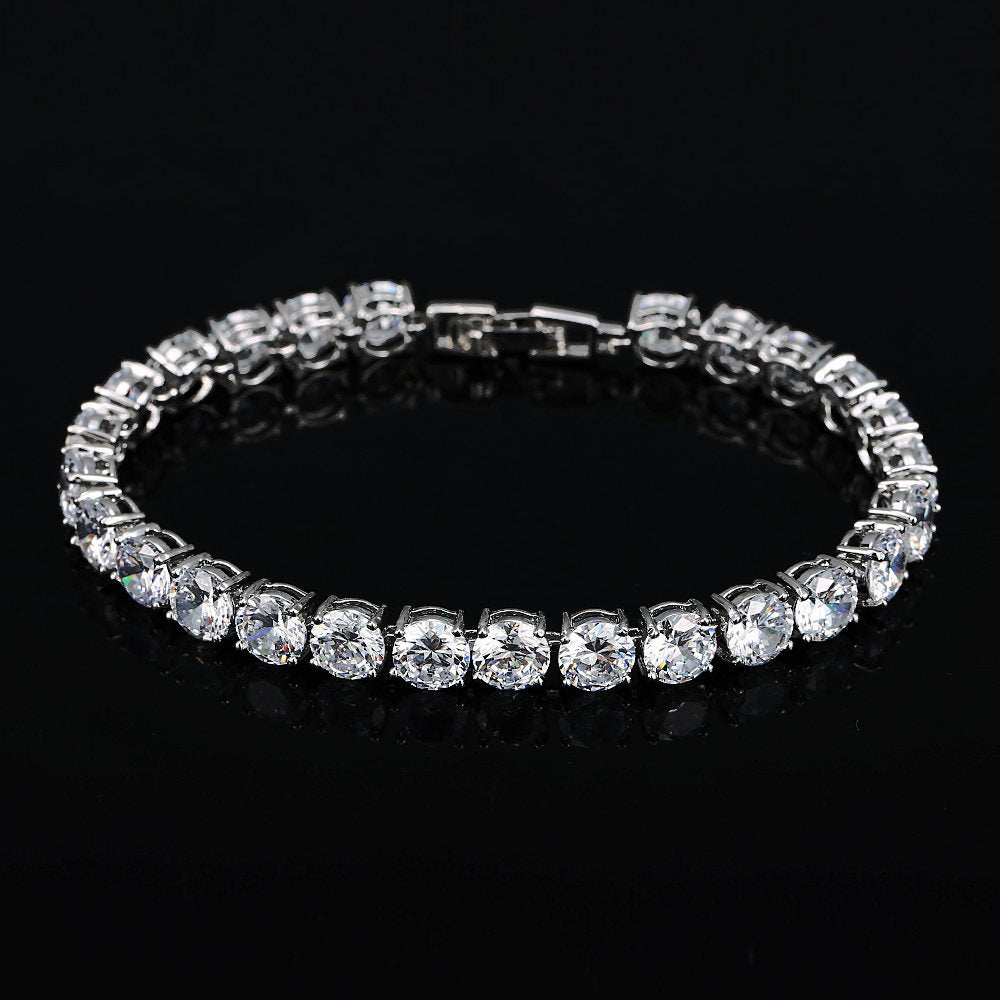 BeaQueen Bridesmaids Luxury CZ Crystal Jewelry Brilliant White