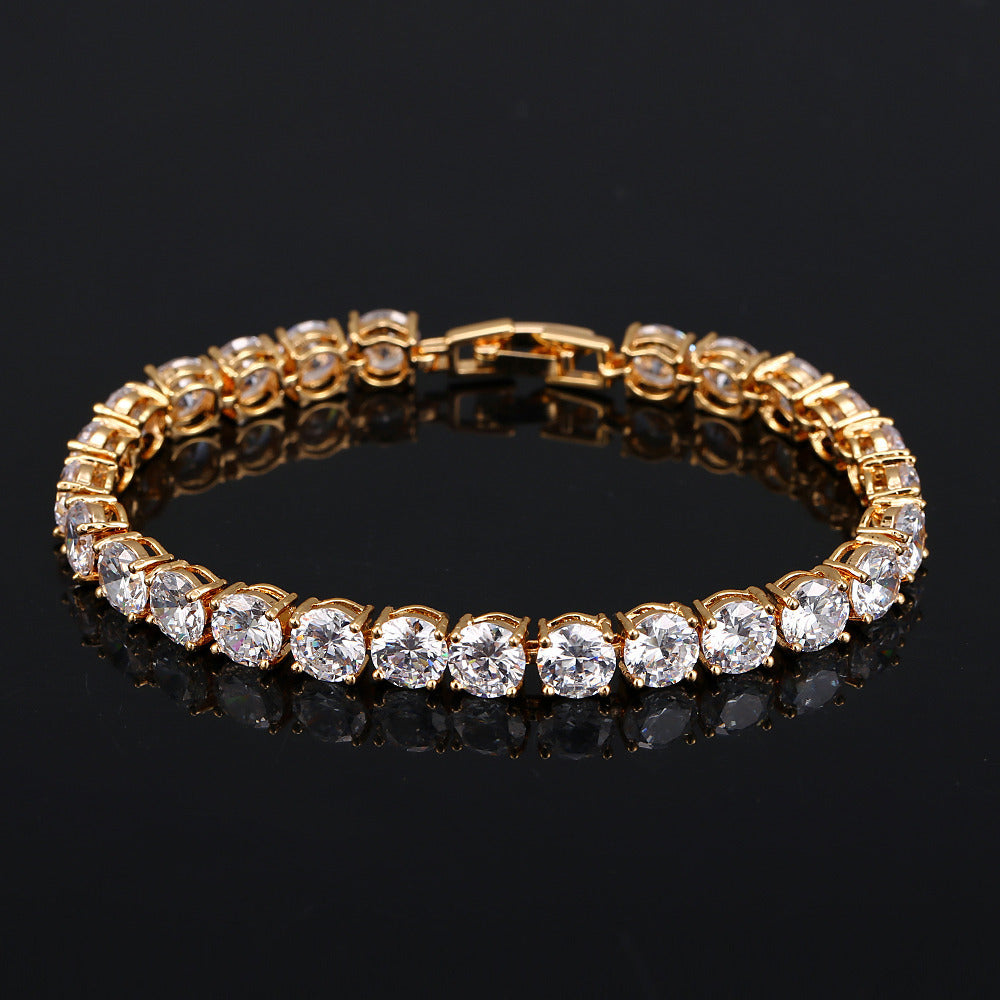 BeaQueen Bridesmaids Luxury CZ Crystal Jewelry Brilliant Gold white