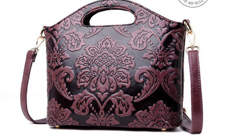 Shoulder Bag Messenger Bag Three-dimensional Embossing Purple