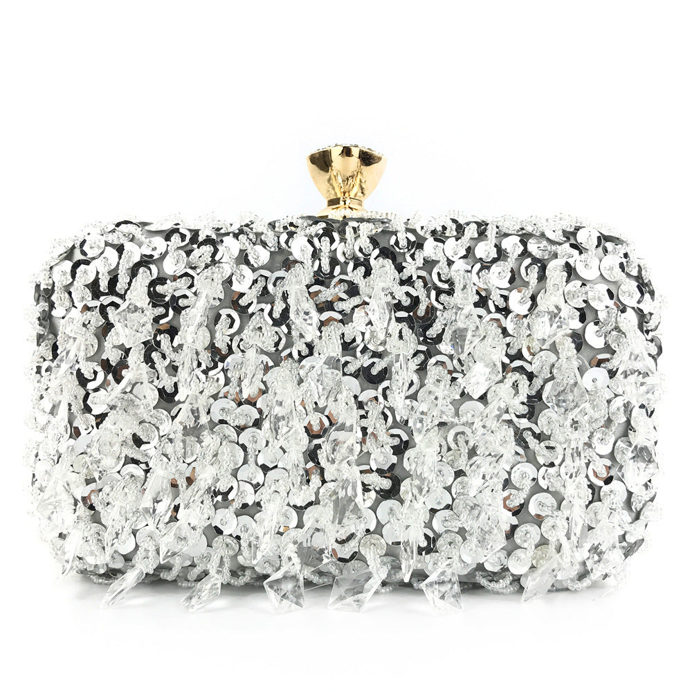 Sequin bag ladies evening bag Silver