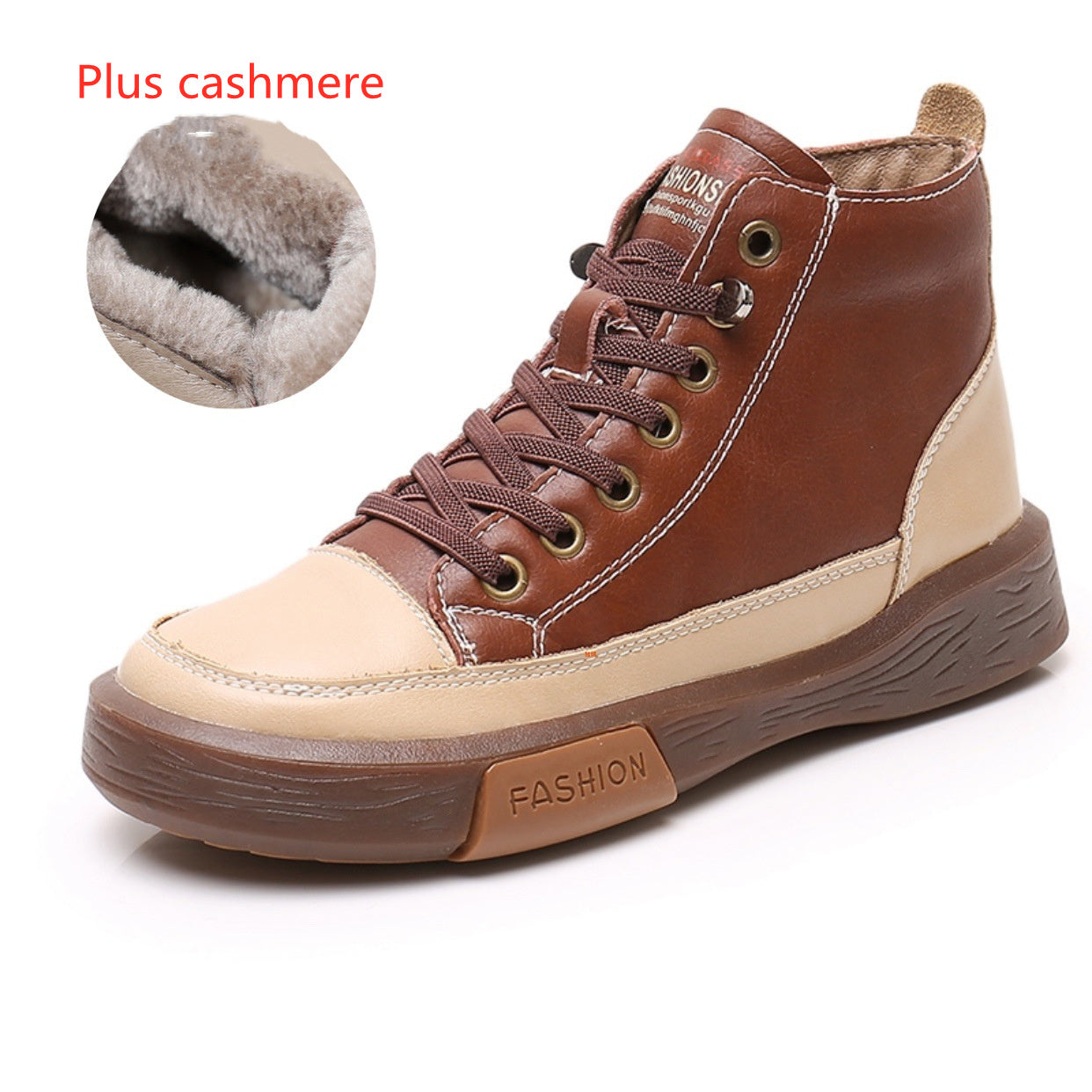 Women's short boots soft sole casual sports shoes Brown plus