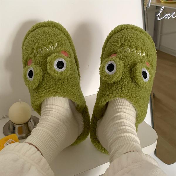 Closed Toe Plush Slippers Female Winter Student