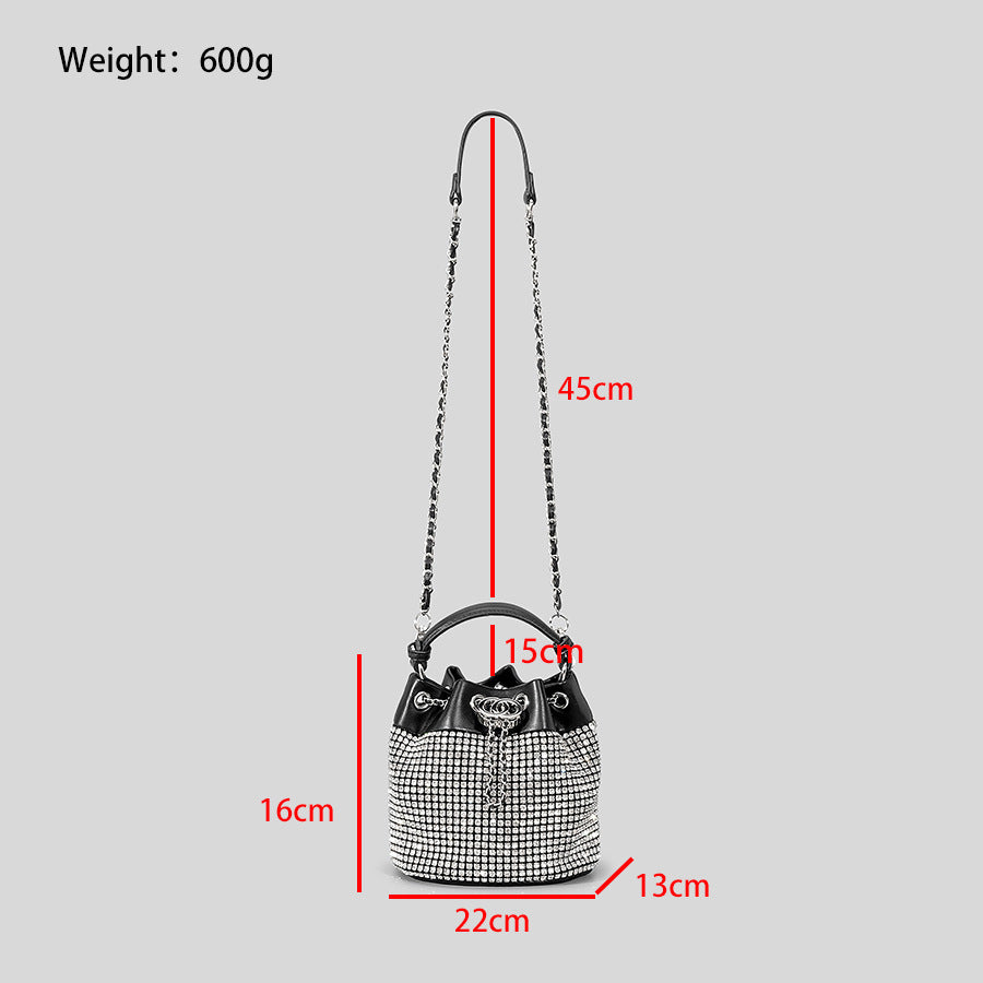 Rhinestone Women's Niche Bling Rhinestone Bucket Bag