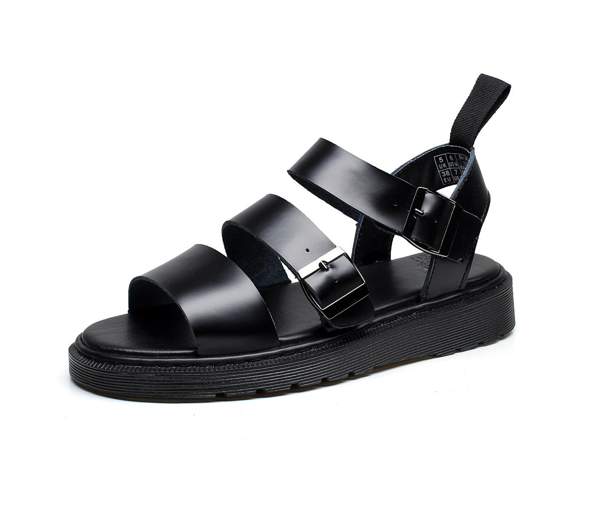 Martin Sandals Buckle Beach Shoes Platform Sandals Black