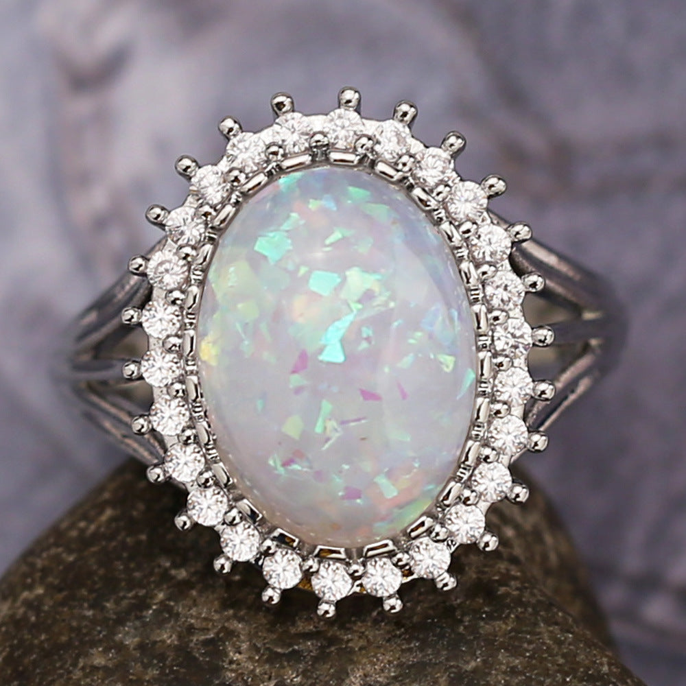 Fashion Woman Stylist Opal Ring Opal Ring