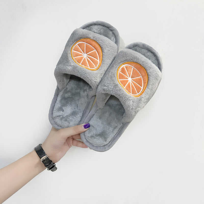 Fruit cotton slippers women Orange