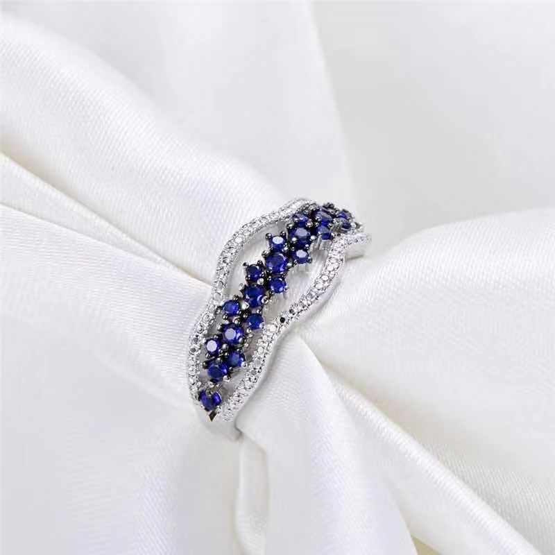 Inlaid Sapphire Ring Engagement Ring