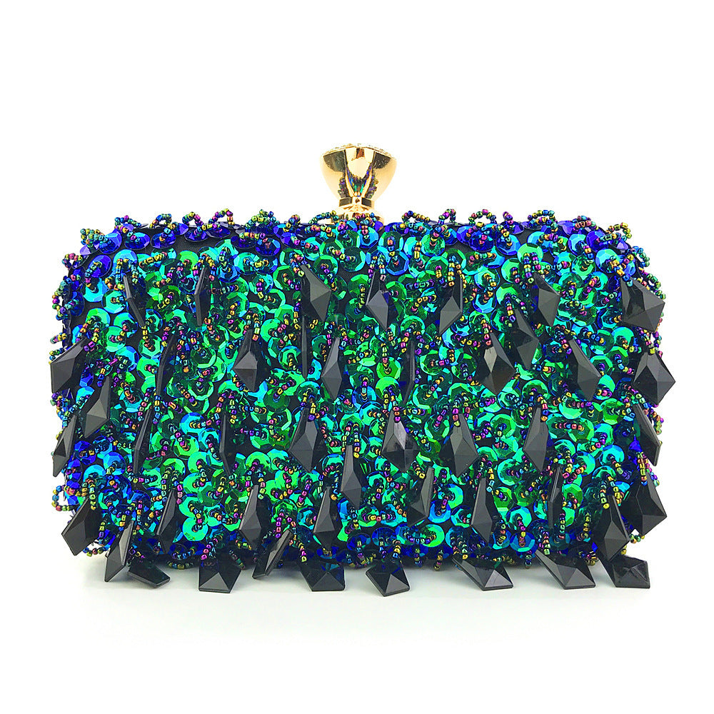 Sequin bag ladies evening bag Green