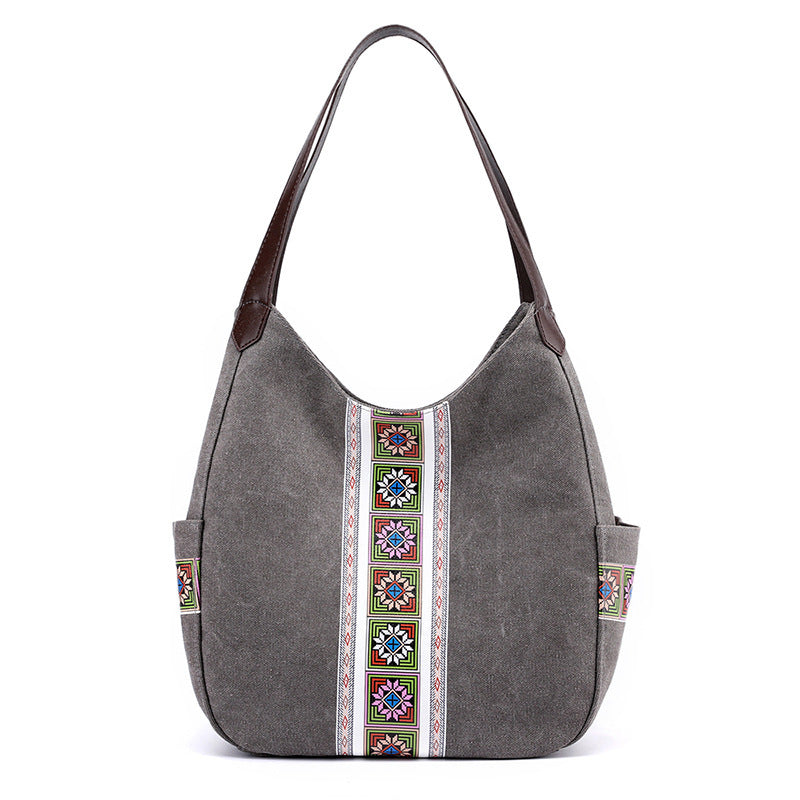 Women's Bag Canvas Bag portable shoulder bag Grey