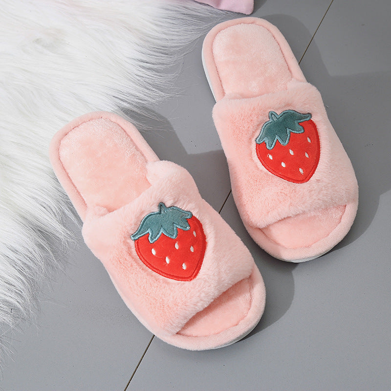 Fruit cotton slippers women Strawberry