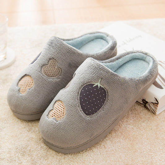 Non-slip home thick-soled cotton slippers Grey