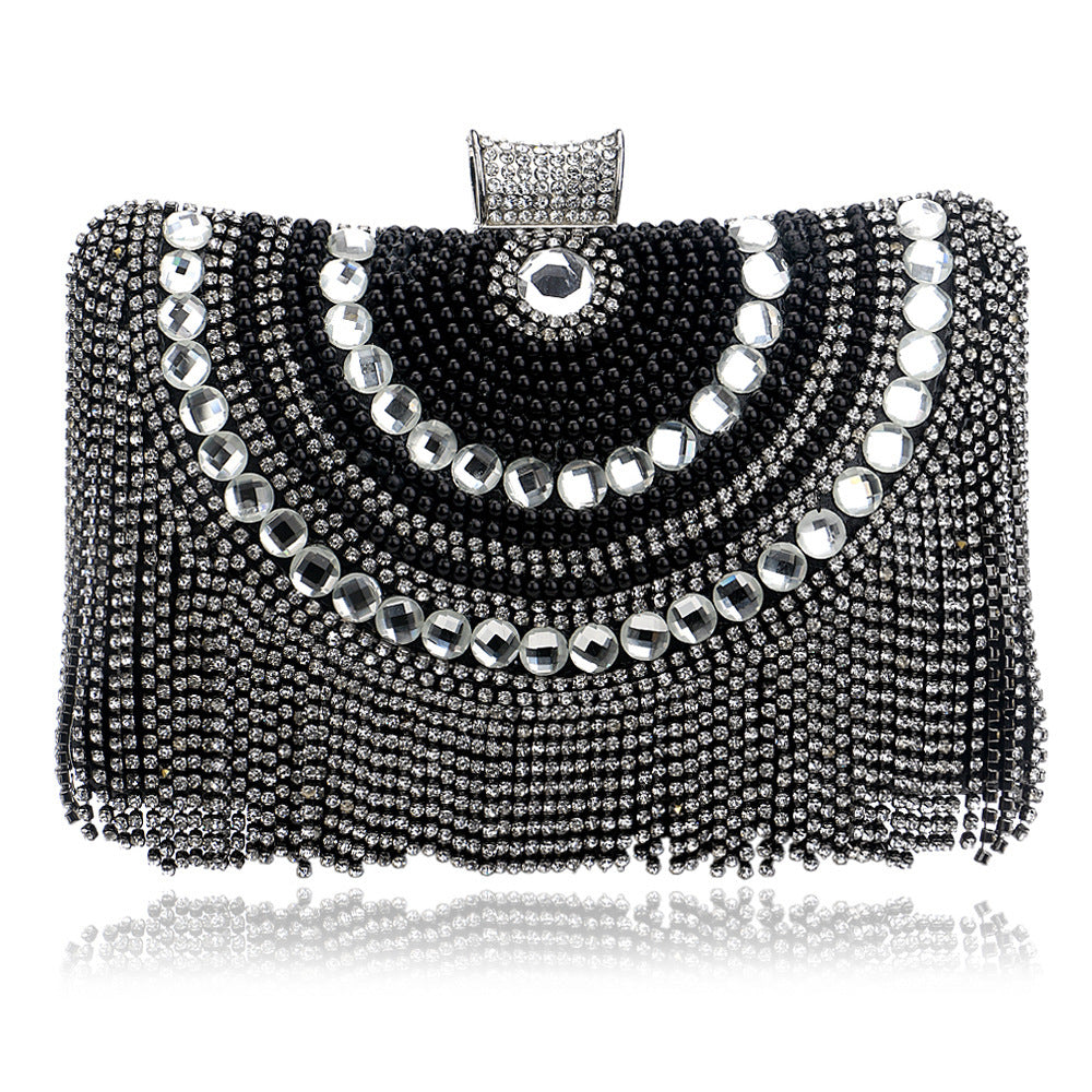 Ladies Banquet Bag Tassel Evening Bag Black