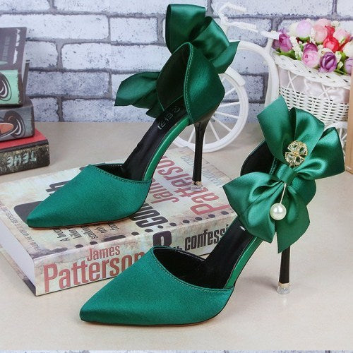 Pointed high heels Green