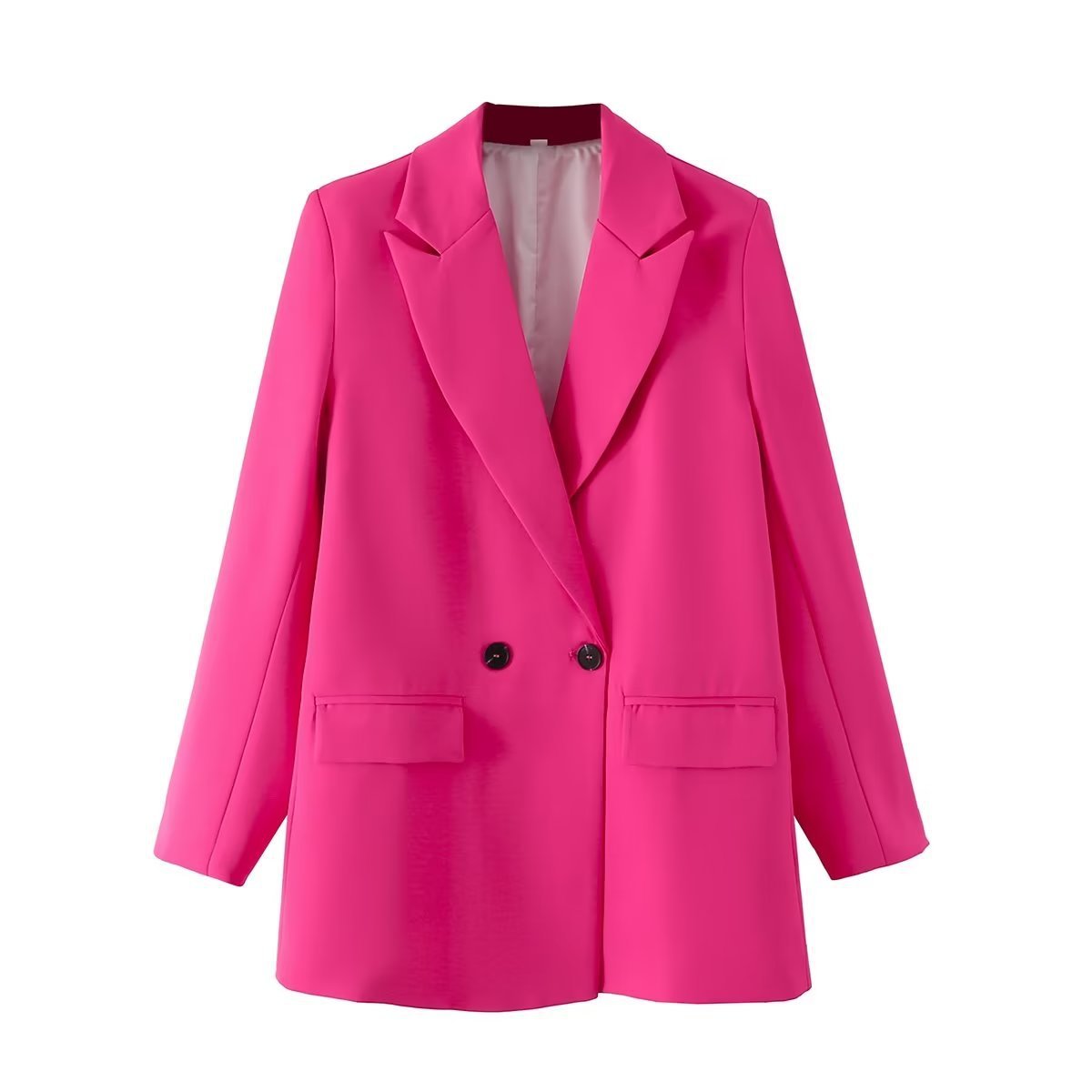 Women's Multicolor Double Breasted Suit Coat Suit Rose Red