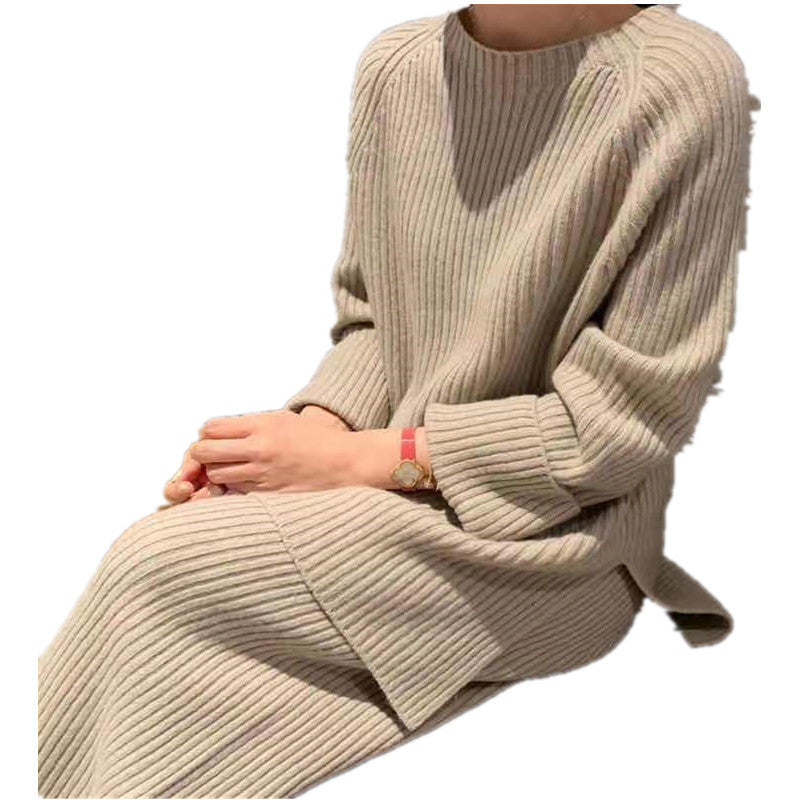 Knit Sweater Sweater Wide Leg Pants Two-piece Suit