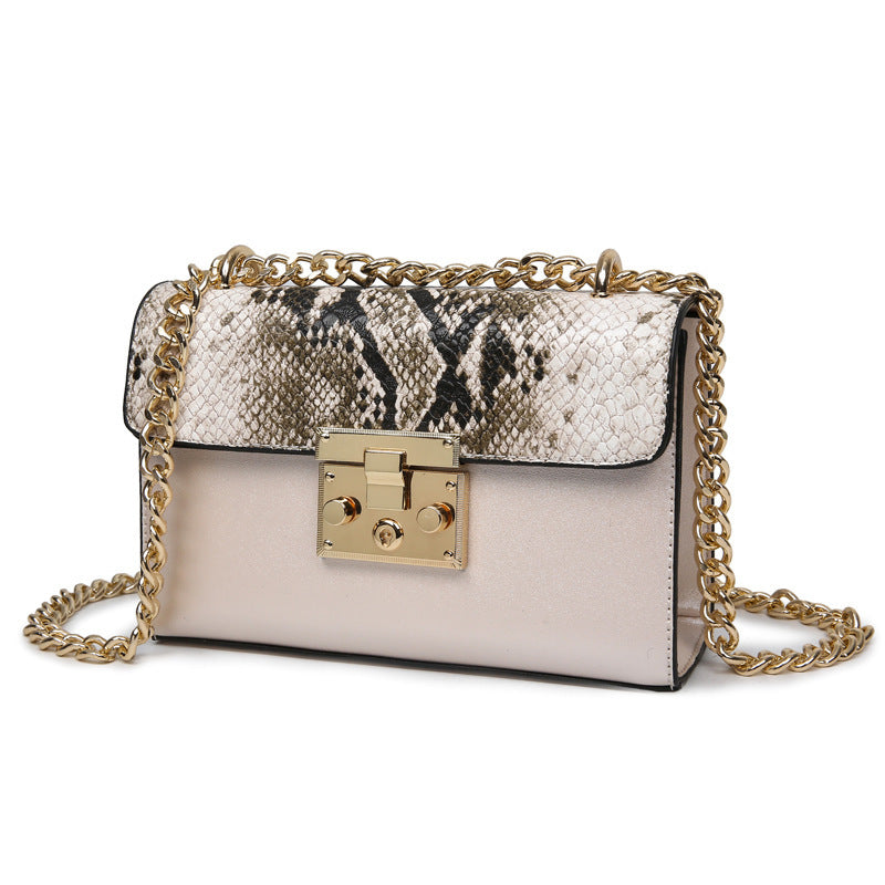 Fashion Leopard Bag Contrast Color Phone Bag Beige