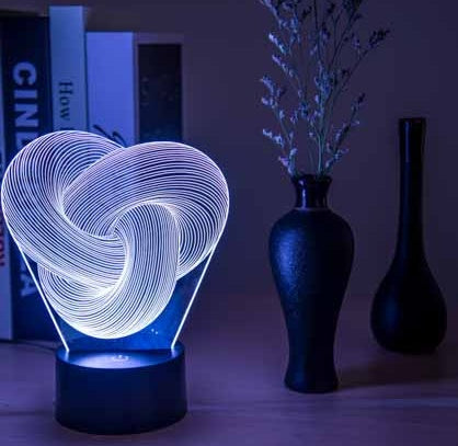 Twist Abstract LED 3D Night Light Touch Colorful Acrylic 3D Table Lamp Decoration Lighting Baby Sleeping Mood Lamp Best Gift default