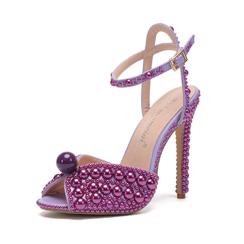 PU Woman High Heeled Shoes Purple