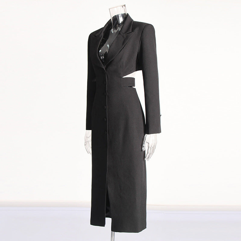 Long Shirt Midriff Outfit Design High Sense Solid Color Suit Coat For Women Autumn