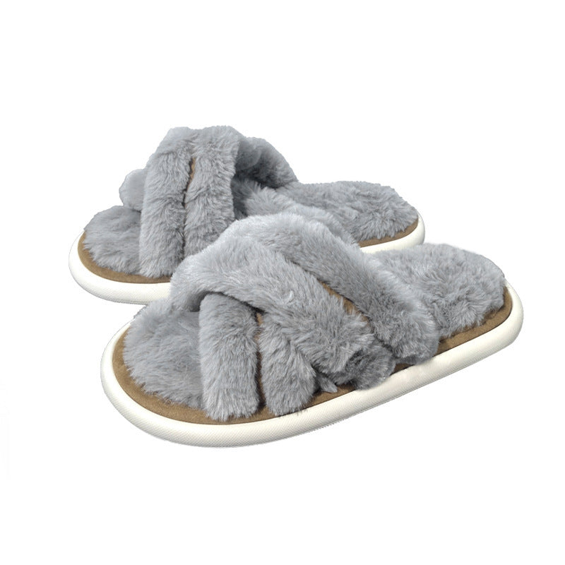 Women's Poop Resistant Dirt Resistant Non Slip Cotton Slippers 6884 Graphite Gray