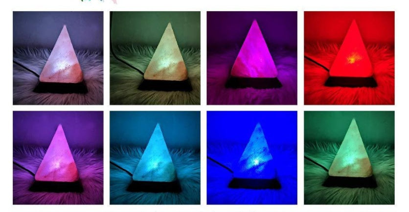 Pyramid-shaped Salt Lamp Usb Crystal Colorful Color Changing Multiple Shapes