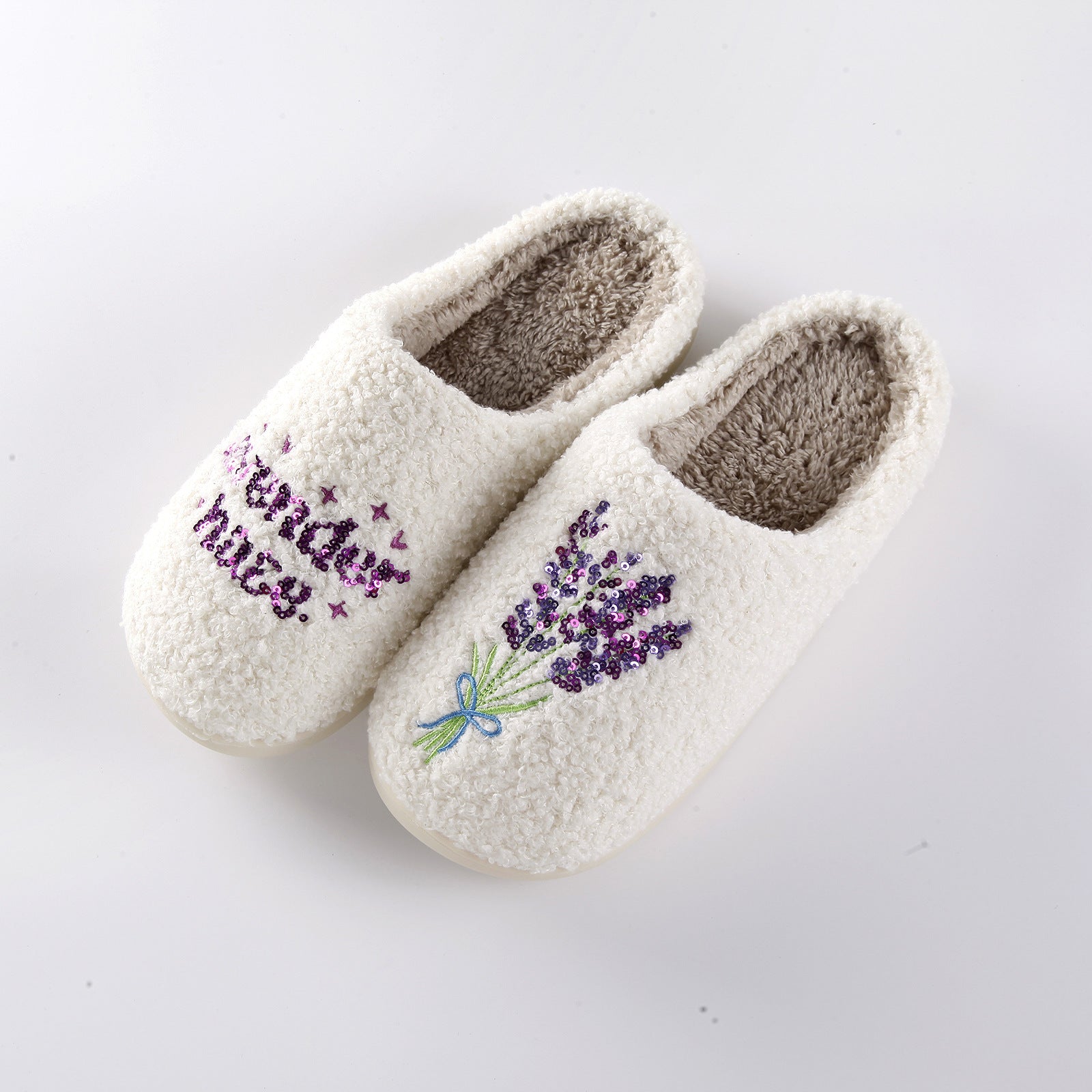 Home Lavender Warm Winter Cotton Slippers