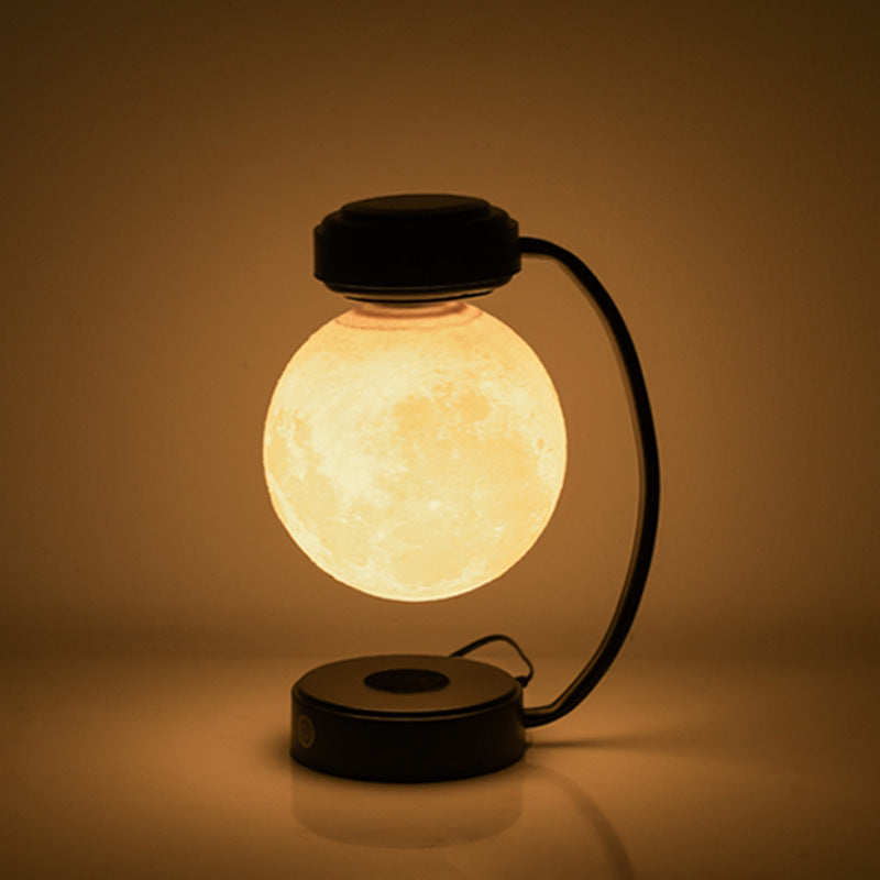 3D LED Moon Night Light Wireless Magnetic Levitating Rotating Floating Ball Lamp For School Office Bookshop Home Decoration Black