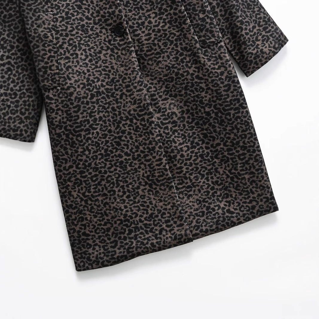 Women's Loose Blended Animal Print Coat