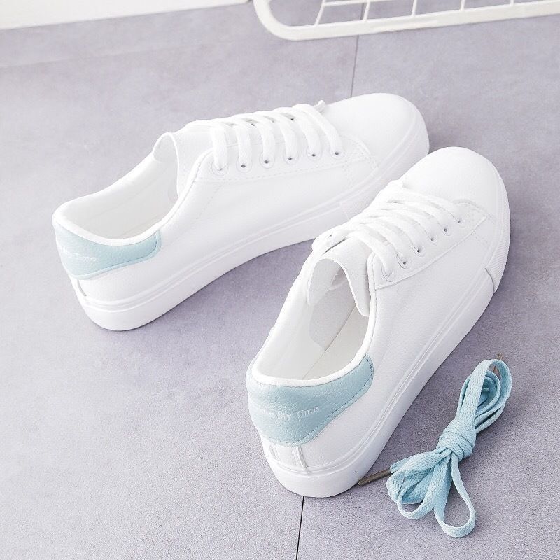 Spring New Casual Flat White Shoes Women Blue